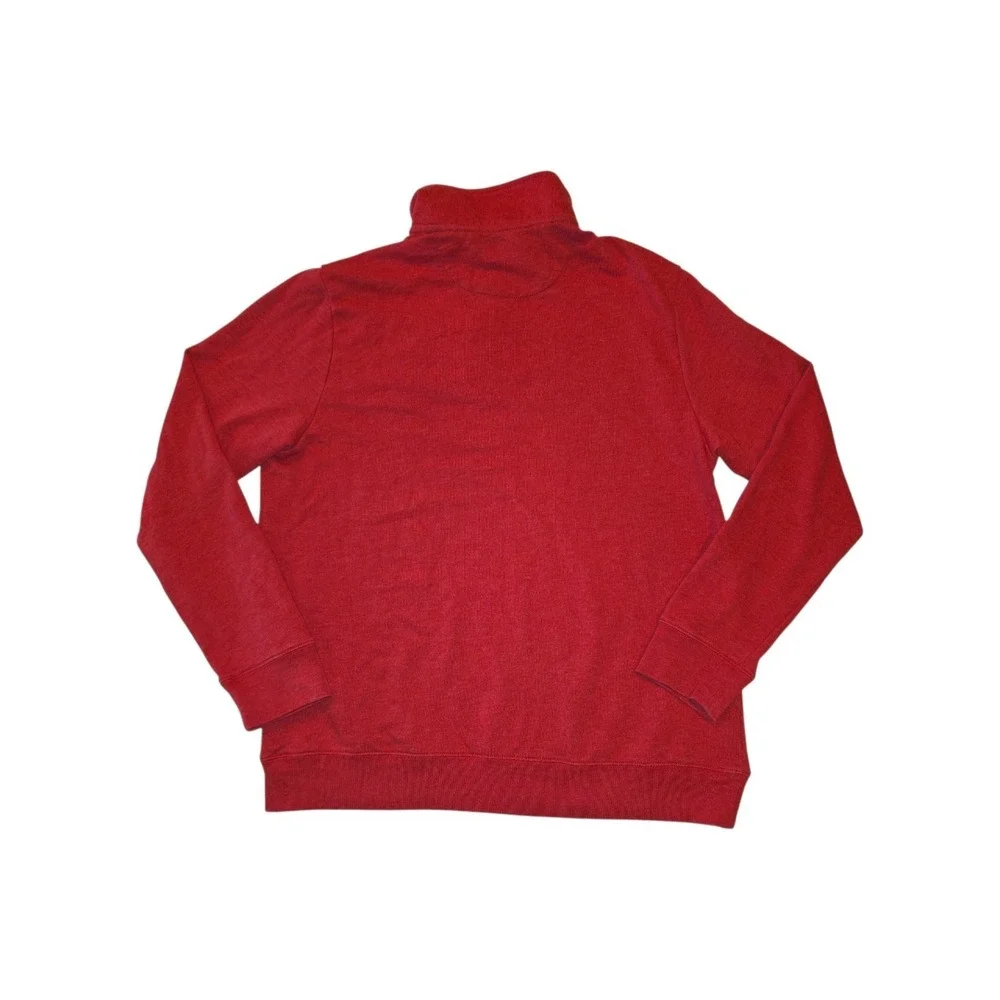 Chaps Ralph Lauren 1/4 Zip Pullover Heathered Red Sweater Mens XL Cotton Blend